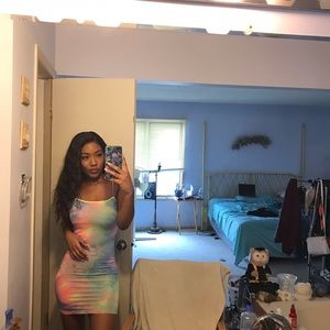 Tie dye mini dress